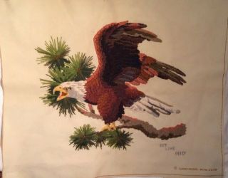 Sunset Designs Stitchery American Eagle 20 X 22 " Embroidery Vintage