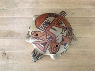 Vintage Mexican Folk Art Ceramic Clay Pottery Flute Ocarina Whistle Turtle