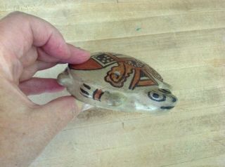 Vintage Mexican Folk Art Ceramic Clay Pottery Flute Ocarina Whistle Turtle 5
