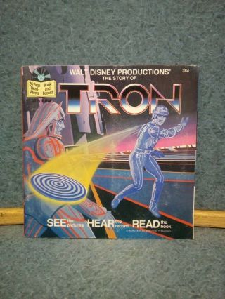 Vintage Walt Disney Productions Tron 24 Page Read - Along Book And Record 1982