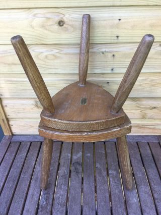 Vintage BENCHWORK Hand Crafted Beech Wood Tricorn Foot Stool Seats Table 4