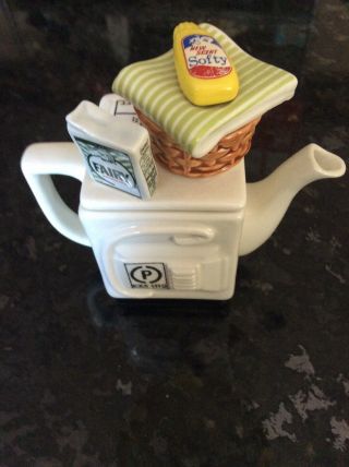 Vintage Paul Cardew Miniature One - Cup Teapot Washing Machine Made in England 6