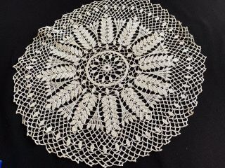 Vintage Large Hand Crochet Off White/ecru Doily