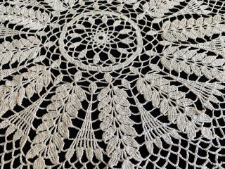Vintage Large Hand Crochet Off White/Ecru Doily 2