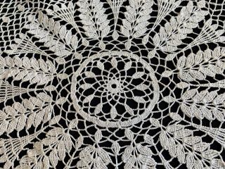 Vintage Large Hand Crochet Off White/Ecru Doily 3