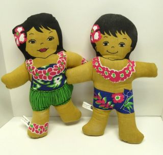 Vintage C&h Sugar Co Hawaiian Huggables Twin Cloth Advertising Dolls 15 " Tall