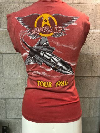 vintage 1986 Aerosmith Aero Force One Done Mirrors TOUR CONCERT TSHIRT shirt 2