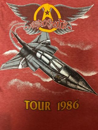 vintage 1986 Aerosmith Aero Force One Done Mirrors TOUR CONCERT TSHIRT shirt 5