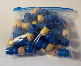 Vintage Fisher Price Little People 30 Total Blue Woman Mom Clone Army