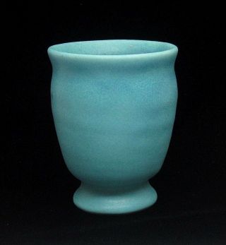 Vintage Van Briggle Turquoise Blue 3.  75 " Vase