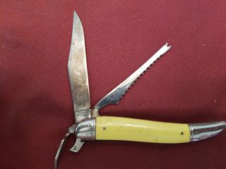 Vintage Imperial Folding Pocket Knife Fish Knife With Can Opener 2