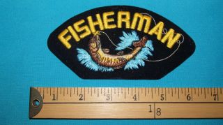 1 Member Fisherman Fishing Bass Sportsman Patch Badge Crest Bass Pike Trout