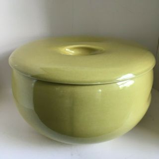 Vintage Chartreuse Yellow Iroquois Casual Covered Bowl By Russel Wright