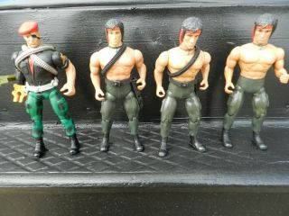 4 Vintage 1985 Anubasis Coleco Rambo S.  A.  V.  A.  G.  E Gripper Action Figure