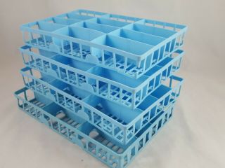 Vintage Hot Wheels Matchbox 4 Trays Carrying Case Blue Plastic Insert Dividers 2