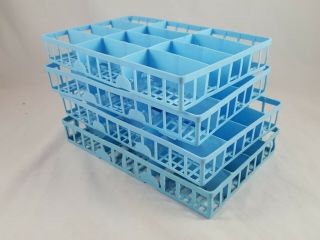 Vintage Hot Wheels Matchbox 4 Trays Carrying Case Blue Plastic Insert Dividers 5