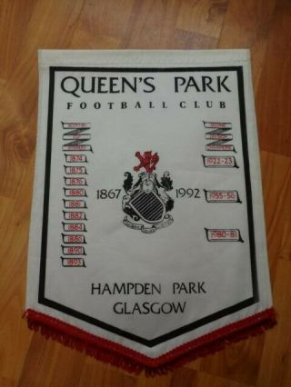 Classic Vintage Queens Park Fc - Large 30cm Football Emblem Pennant