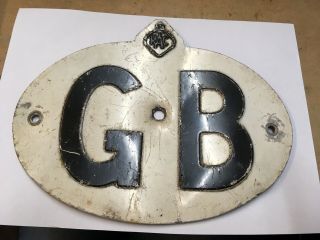 Vintage aluminium/metal RAC GB car sign/badge 1950s 3