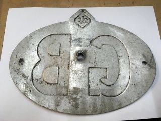 Vintage aluminium/metal RAC GB car sign/badge 1950s 4