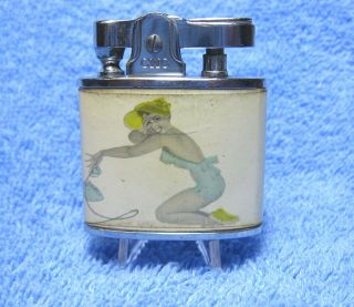 Vintage Erotic 1950s Cheesecake Pinup Girl Cigarette Lighter Continental Japan
