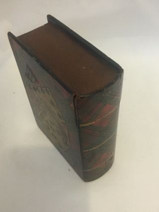 VINTAGE TARTANWARE WOODEN BOOK SHAPED BOX SECRET COMPARTMENT - CARD BOX 2