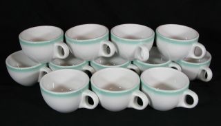Vintage Shenango Green Airbrush Cup Mug Set Of 12
