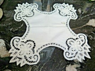 Basket Liner White Lace Cotton Bread Roll Vintage Breakfast Cloth Four Corners