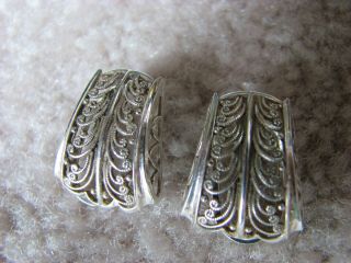 Vintage German Sterling Silver Clip On Earrings