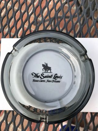 Vintage The Saint Louis Vieux Carre: Orleans Ashtray,  Glass With A Gray Tint