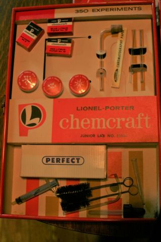 Vintage 1950 - 60 ' s Lionel Porter Chemcraft Junior Lab 21010 Orig.  Metal Case 4