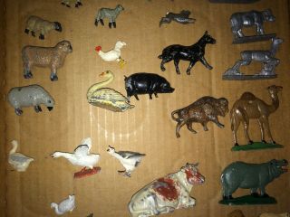 35 Vintage 50 ' s/60 ' s HO,  O Metal Train Layout Animal Figures,  Cows,  Sheep,  Pigs,  Zoo 3