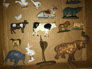 35 Vintage 50 ' s/60 ' s HO,  O Metal Train Layout Animal Figures,  Cows,  Sheep,  Pigs,  Zoo 4