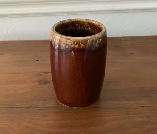 Vintage Hull Brown Drip Pottery Oven Proof Coffee Mug Beer Stein 5”Tall 16oz 3