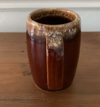 Vintage Hull Brown Drip Pottery Oven Proof Coffee Mug Beer Stein 5”Tall 16oz 4