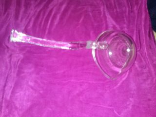 Vintage 12” Long Clear Glass Punch Bowl Ladle Applied Handle w/ Hook Side Spout 2