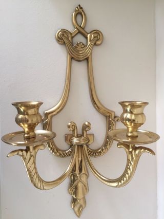 Vintage Solid Brass French Rococo Style Wall Sconce