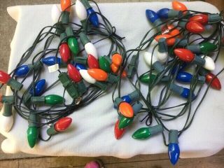Vintage Christmas Multi Color Bulb Light String,  25 