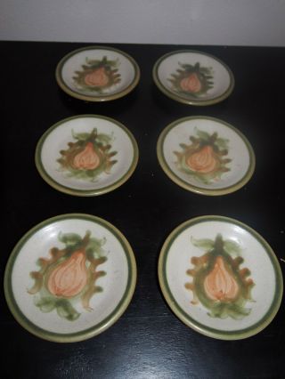 Vintage Louisville Stoneware Set Of 6 Small Plates