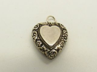 Vintage Sterling Silver Heart Charm / Pendant.