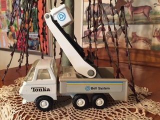 Vintage Toy 6 " Long Tonka Bell Telephone System Metal Bucket Truck