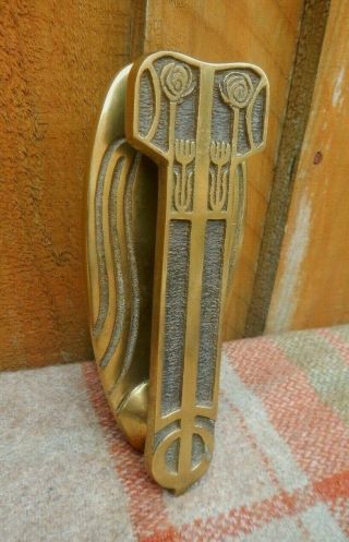 Vintage Salvaged Brass Arts & Crafts Style Mackintosh Rose Brass Door Knocker