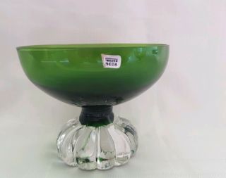 Set of 4 Vintage 60 ' s 70 ' s Aseda Swedish Glass Pedestal Bowls Bo Borgstrom Orig 3