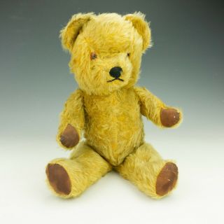 Vintage Chad Valley - Musical Gold Plush Teddy Bear - With Rexine Pads - Lovely