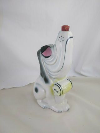 Vintage Ceramic Booze Hound Whiskey Decanter With Cork Nose Man Cave Decor 7 