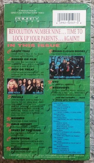 Hard N Heavy Vol 9 VHS Priority Video Vintage 1992 Doro Pesch Bonham Anthrax 2