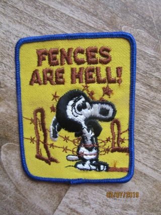 Vintage Snoopy “fences Are Hell ” Patch,  Never Worn