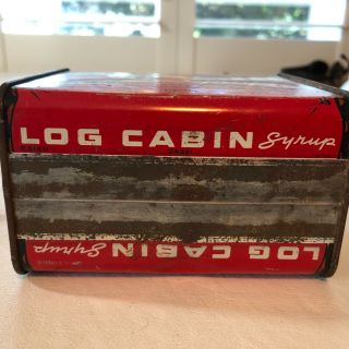 VINTAGE 1940 ' s TOWLE ' S LOG CABIN SYRUP TIN CONTAINER 4