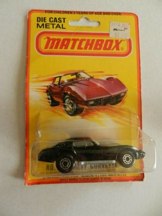Vintage 1980 Lesney Matchbox Chevy Corvette In Package