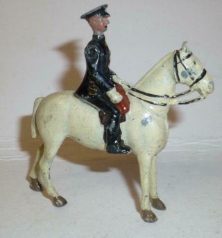 Britains Vintage Lead Mounted Policeman On White Horse,  From The 1930/50 