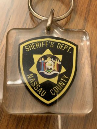 Vintage Lucite Keychain Sheriff’s Dept.  Nassau County